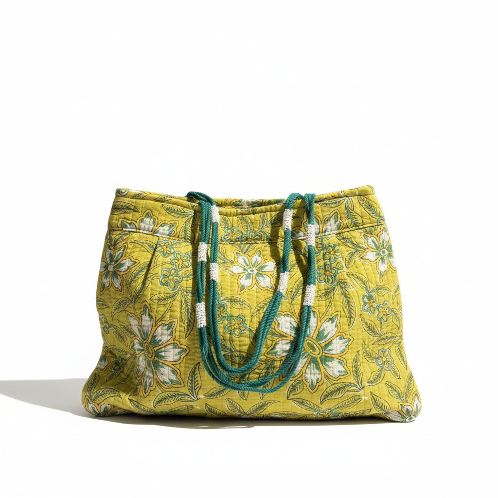 Mustard Stripe Cotton Tote