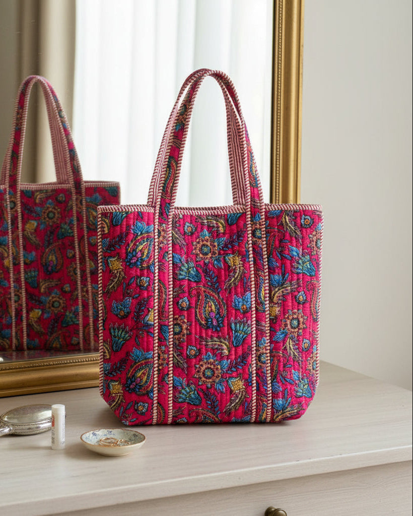 Pink Floral Tote