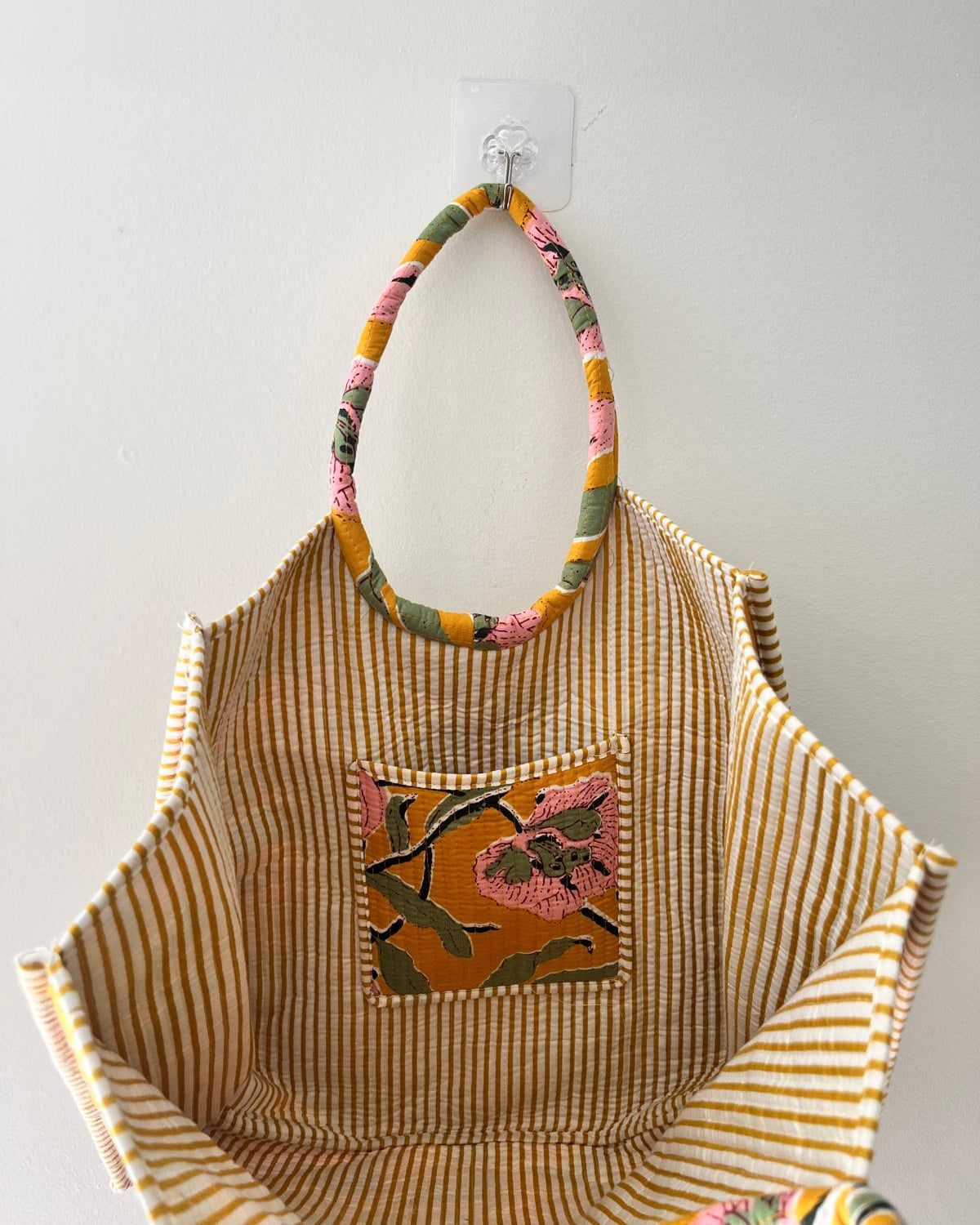 Yellow Mustard Floral Moon Bag