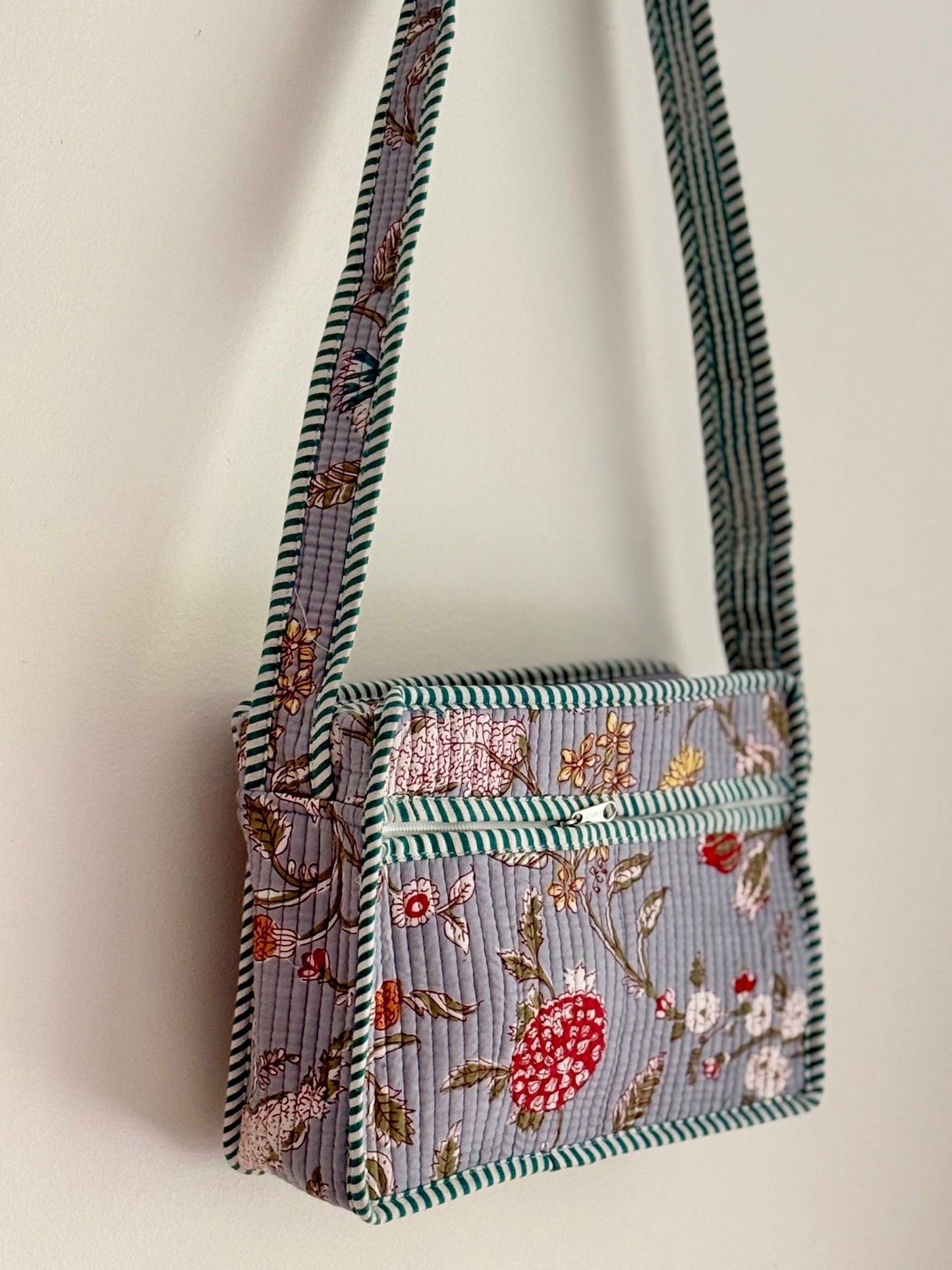 Grey Floral Sling Bag