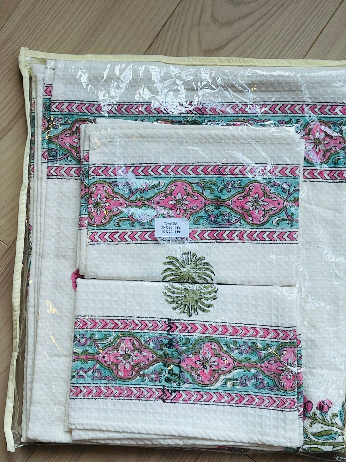 Handblock Floral Print Towel Set - Luxurious Comfort Meets Artisan Style