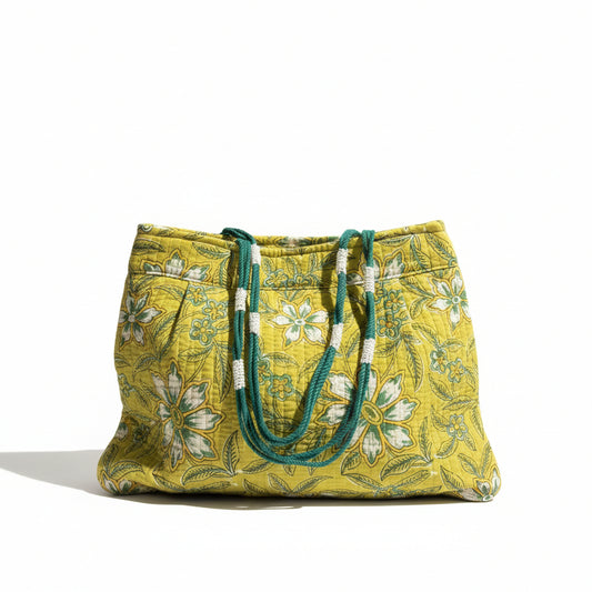 Mustard Stripe Cotton Tote
