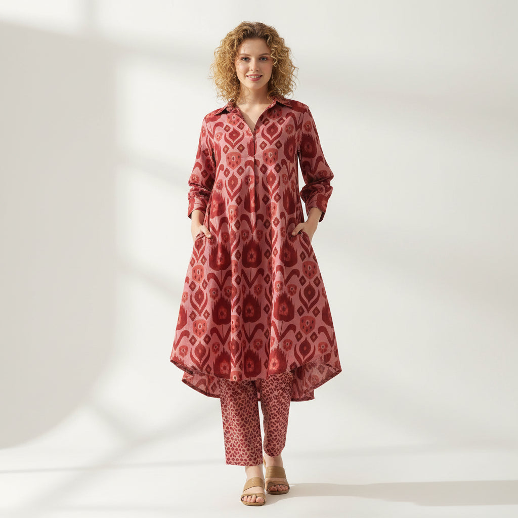 Spring Block Print Cotton Dress