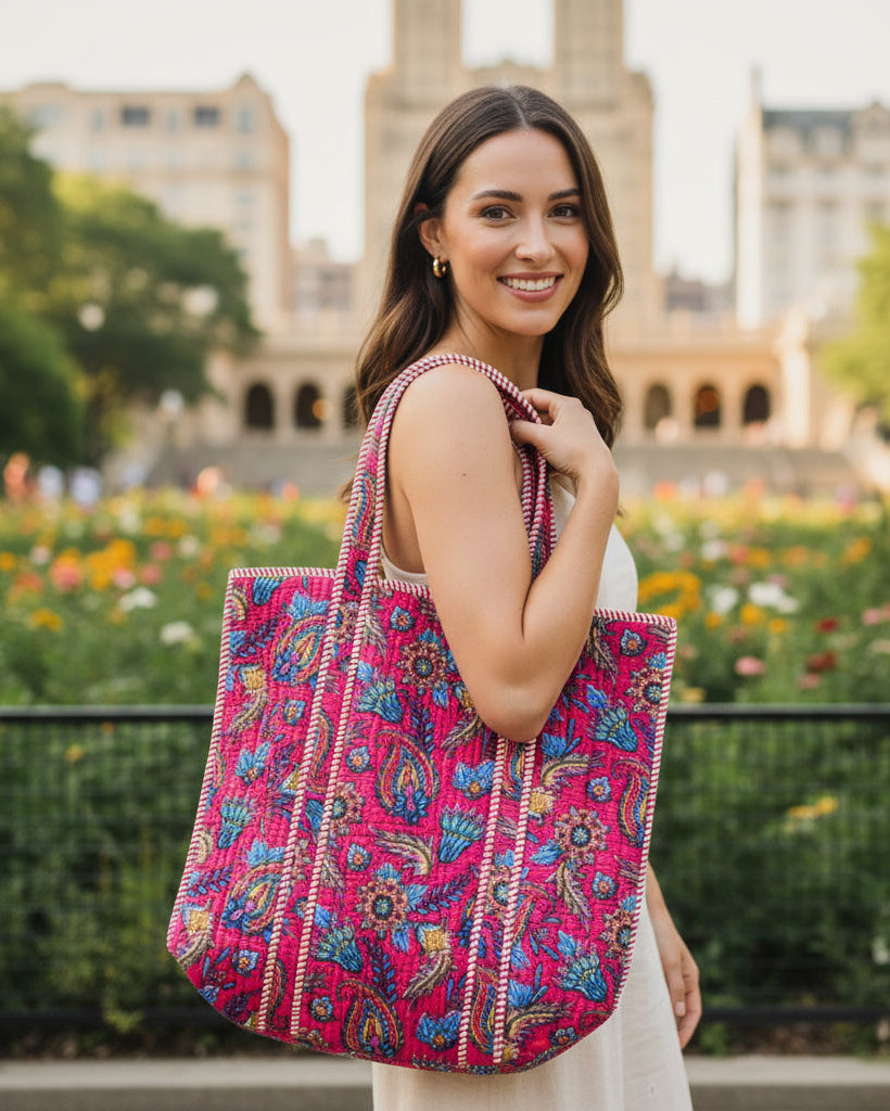 Pink Floral Tote