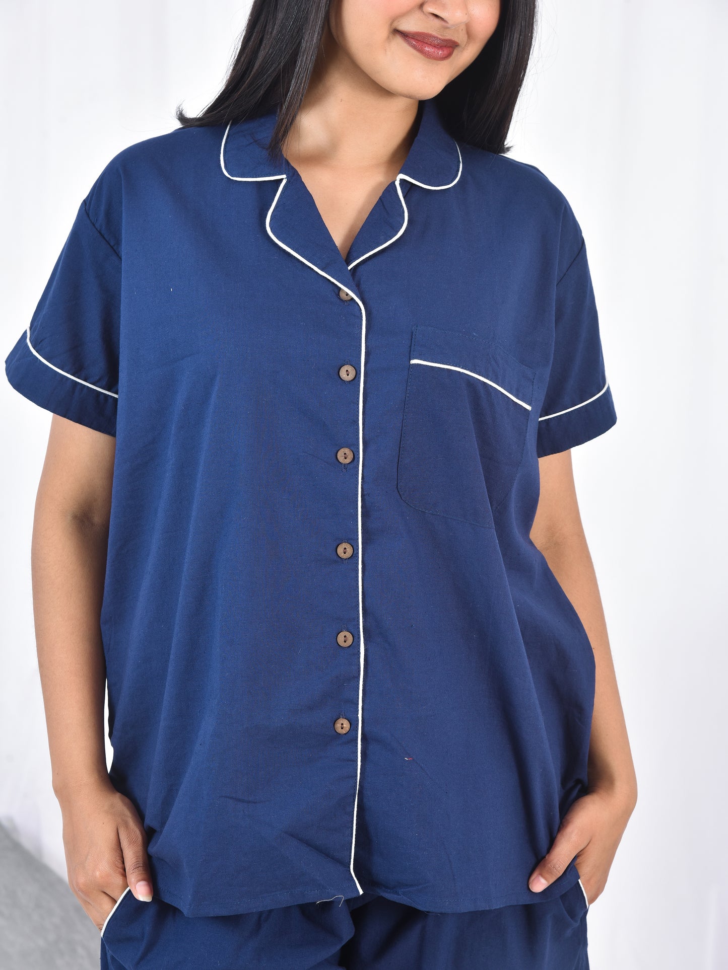 Blue Cotton Short PJ Set