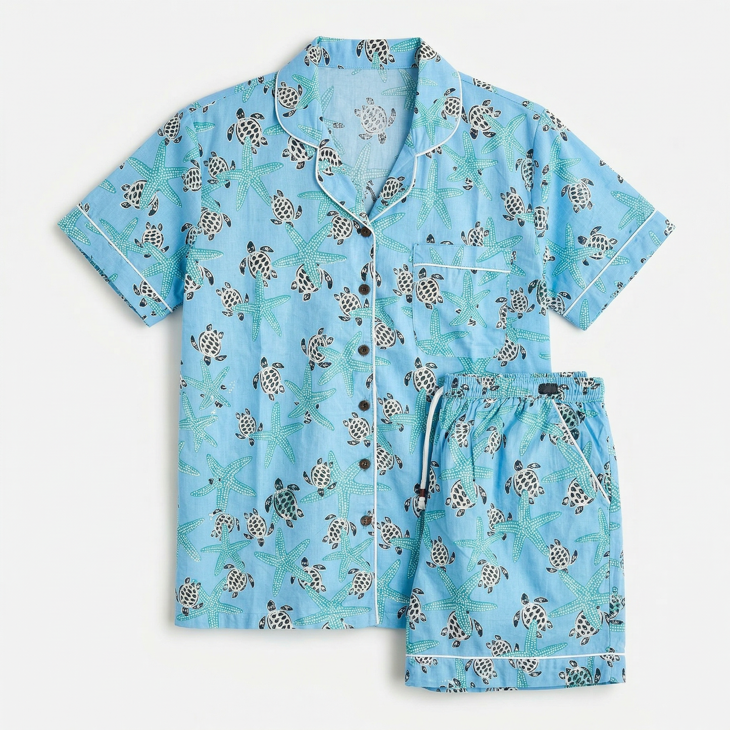 Sky Blue Turtle Short PJ set