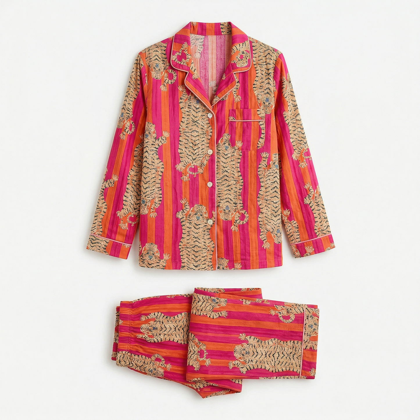 Orange Pink Tiger Tour PJ Set