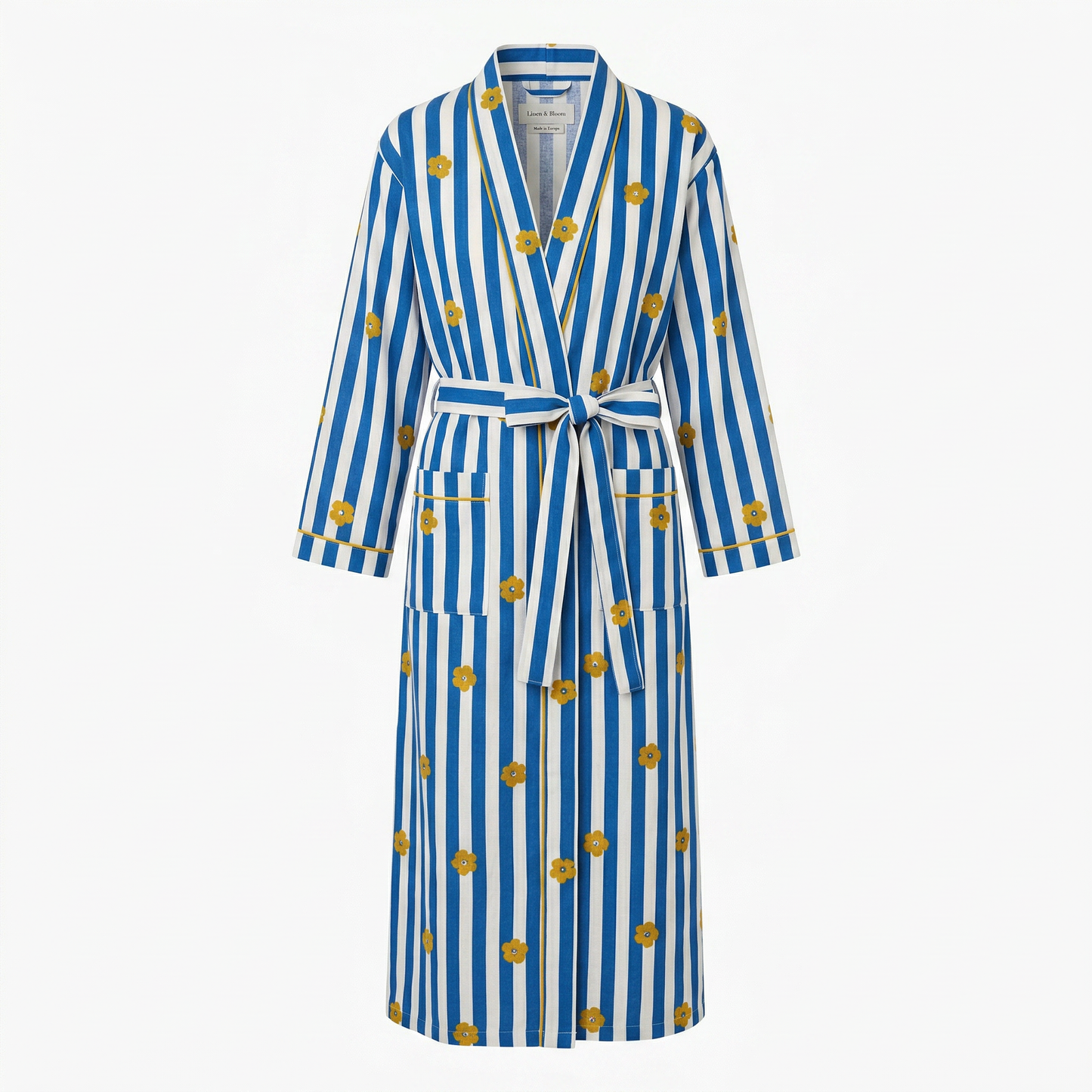 Blue Daisy Floral Cotton Robe