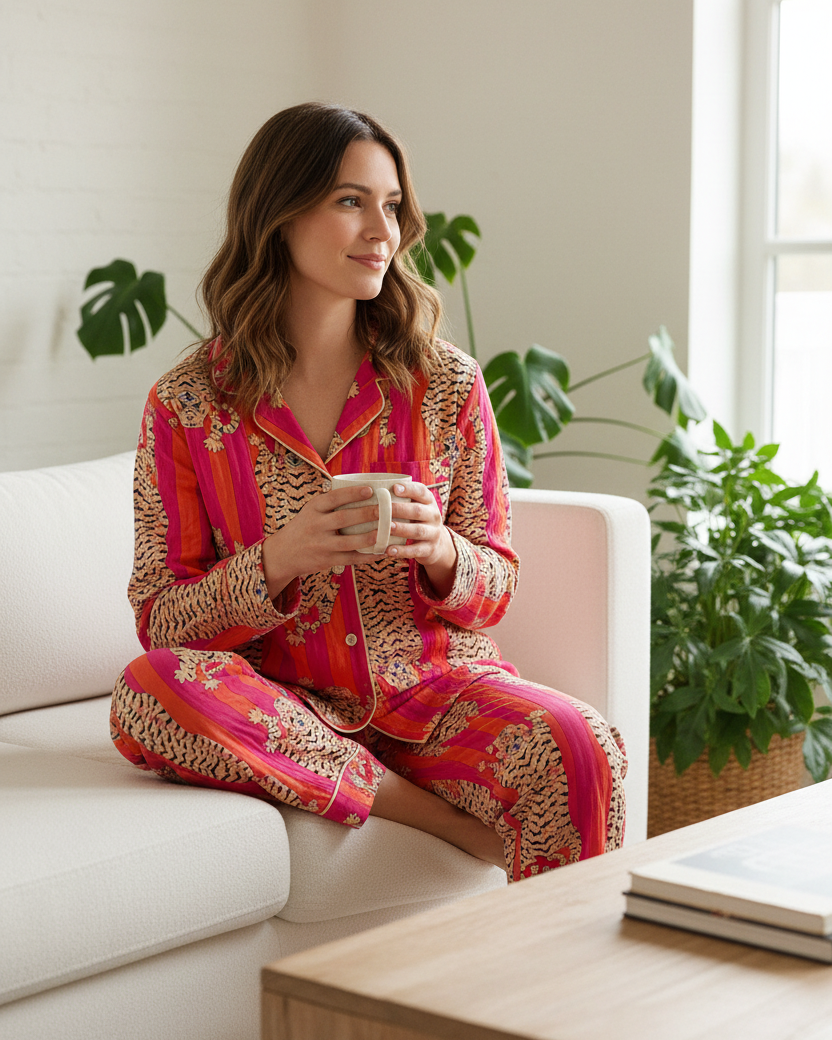 Orange Pink Tiger Tour PJ Set