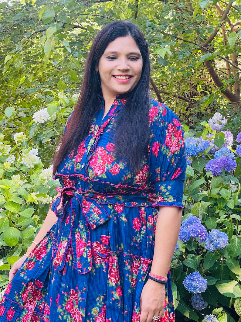 Midnight Bloom Midi Dress