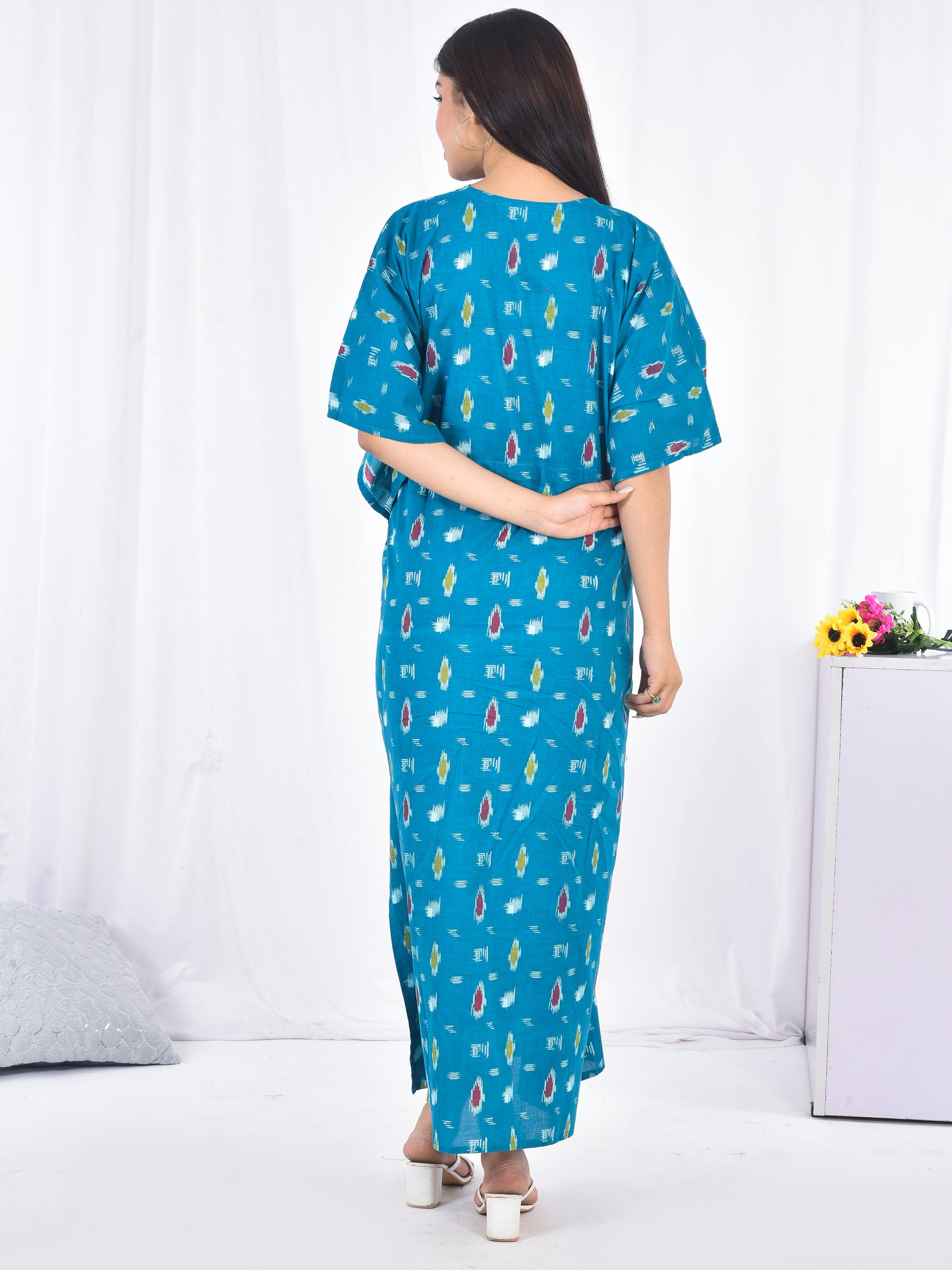Hand-Block Print Cotton Kaftan