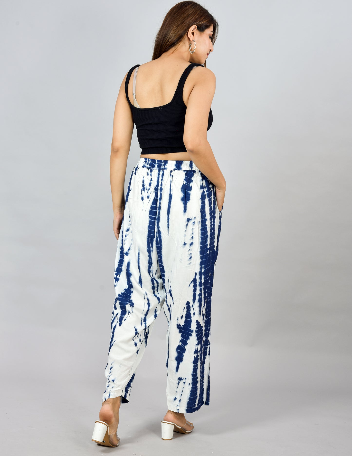 Sky Blue Rayon Easy Pants