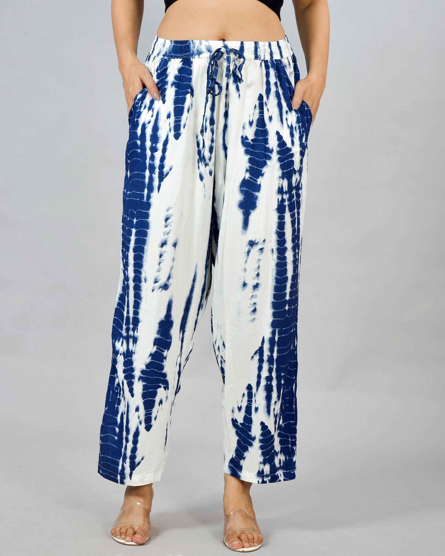 Sky Blue Rayon Easy Pants