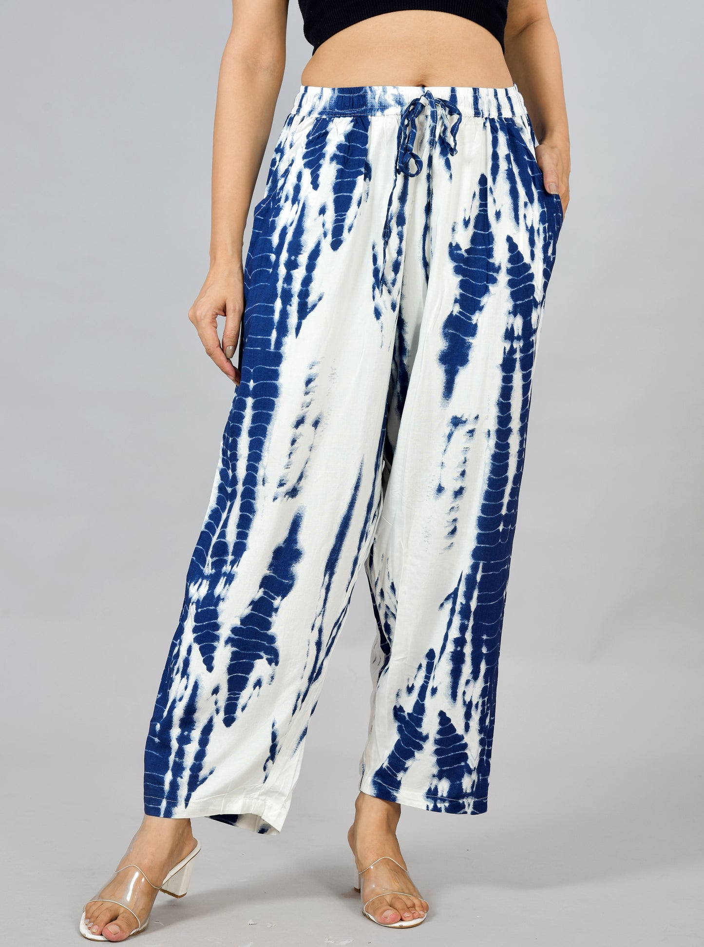 Sky Blue Rayon Easy Pants