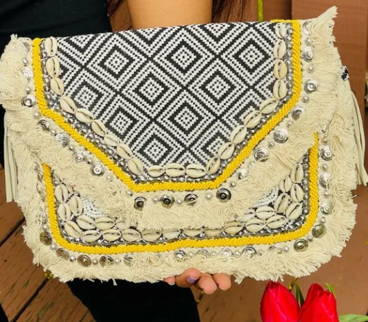 Black Seashell Handmade Bohemian Sling Style Bag