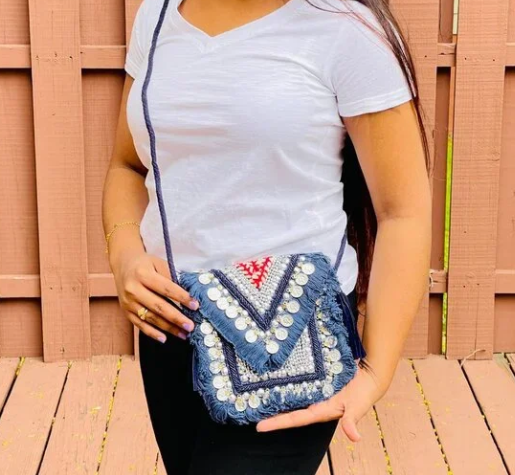 Midnight Blue Eco-Jute Bag