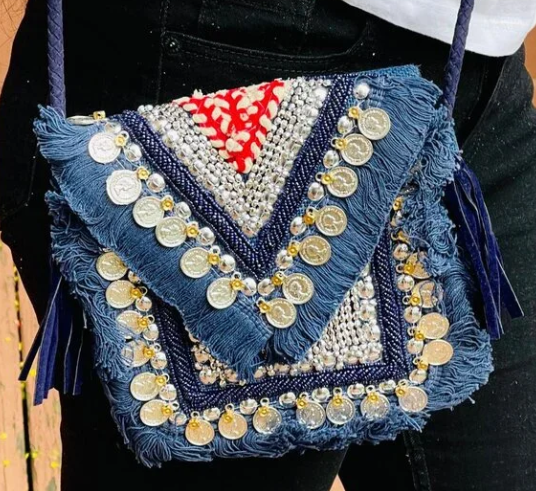 Midnight Blue Eco-Jute Bag