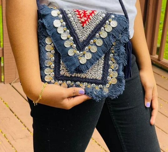 Midnight Blue Eco-Jute Bag