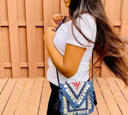 Midnight Blue Eco-Jute Bag