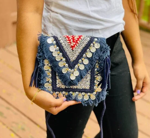 Midnight Blue Eco-Jute Bag