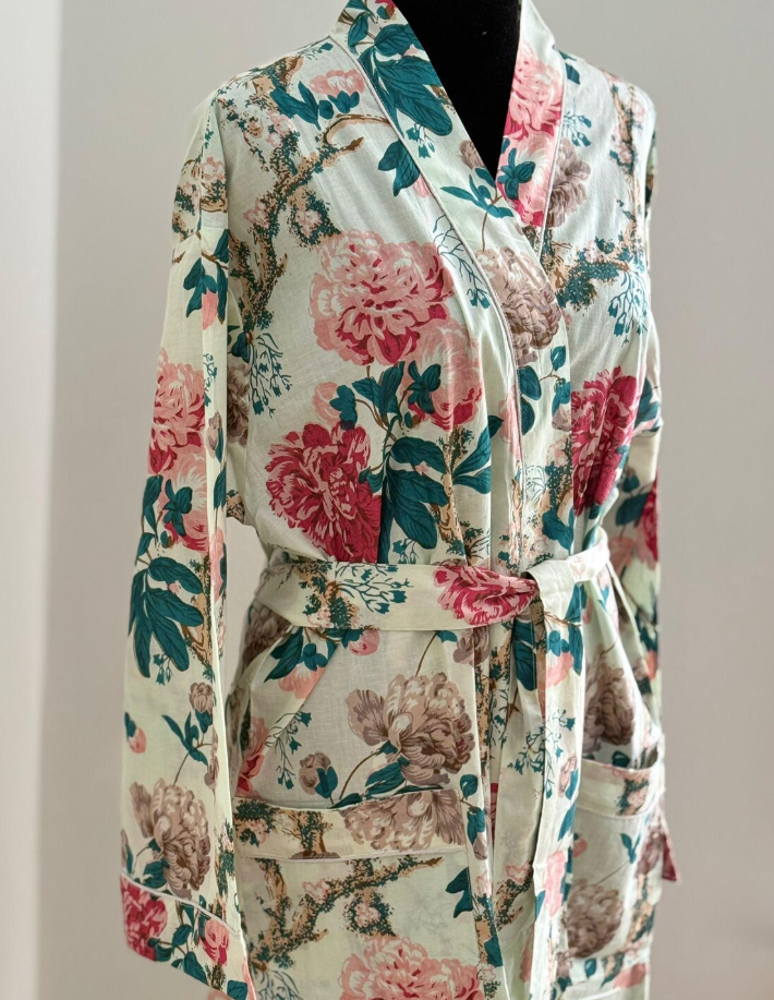 Wild Bird Cotton Bath Robe