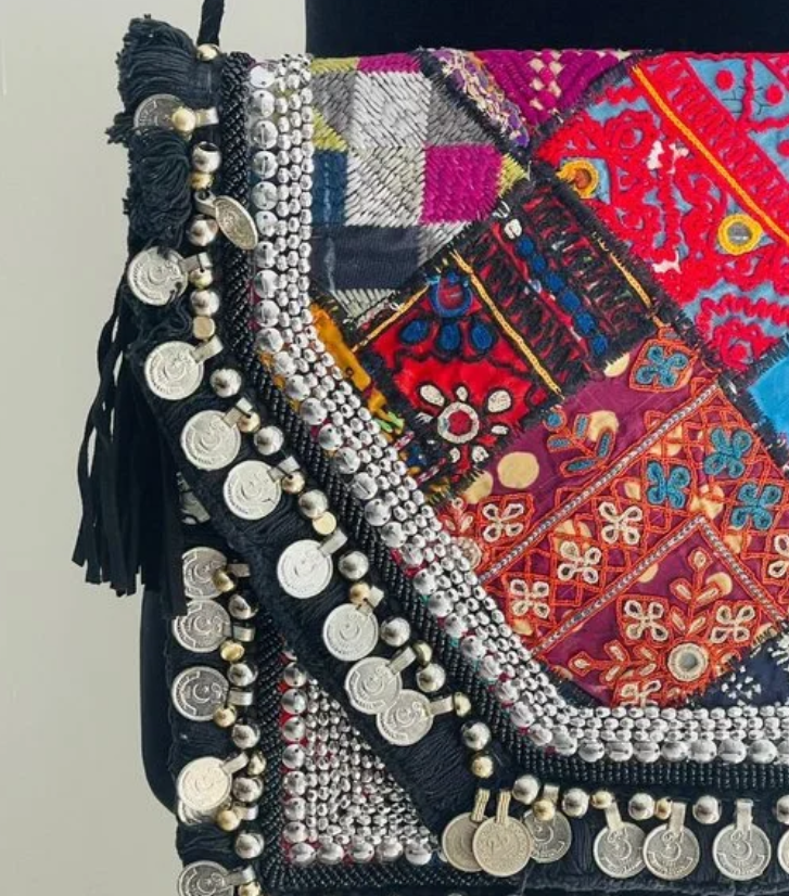 Black Banjara Bag Tote Bag Embroidered Bag Rajasthani Bag Antique Bag