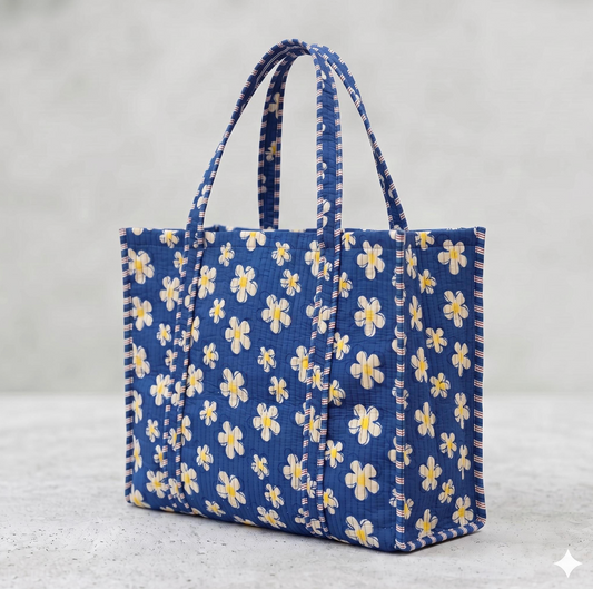 Blue Daisy Tote Bag