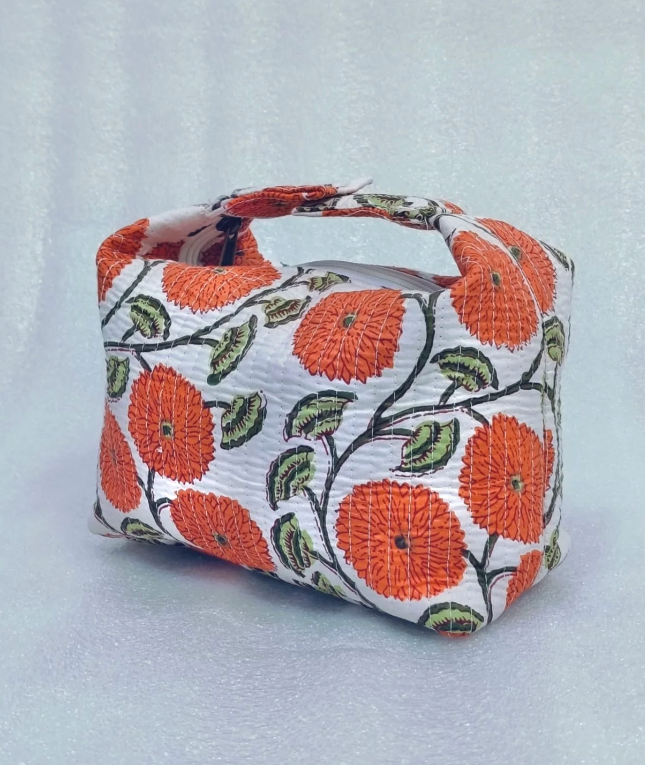 Orange Bloom Makeup Bag