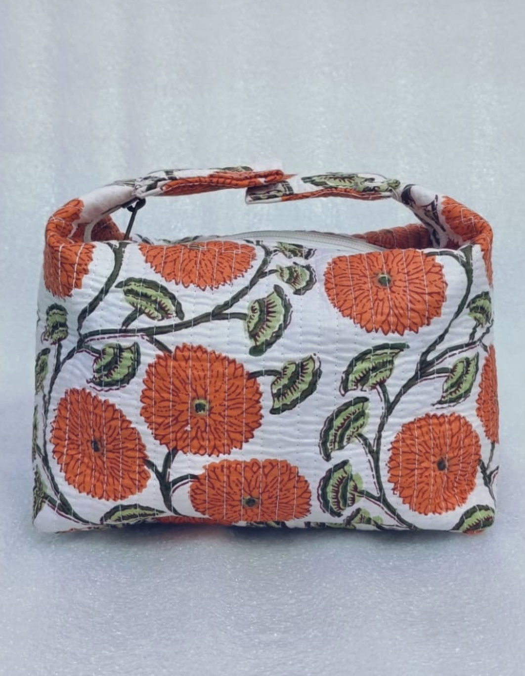 Orange Bloom Makeup Bag