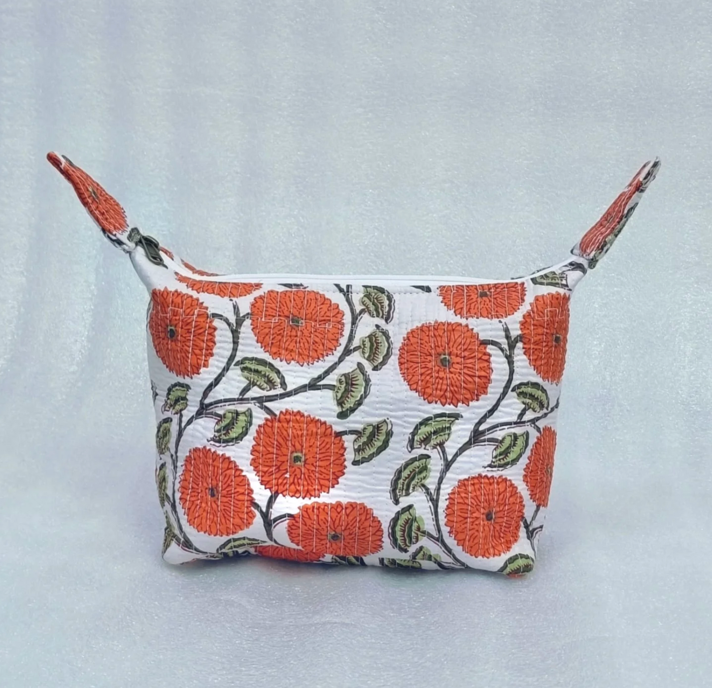 Orange Bloom Makeup Bag