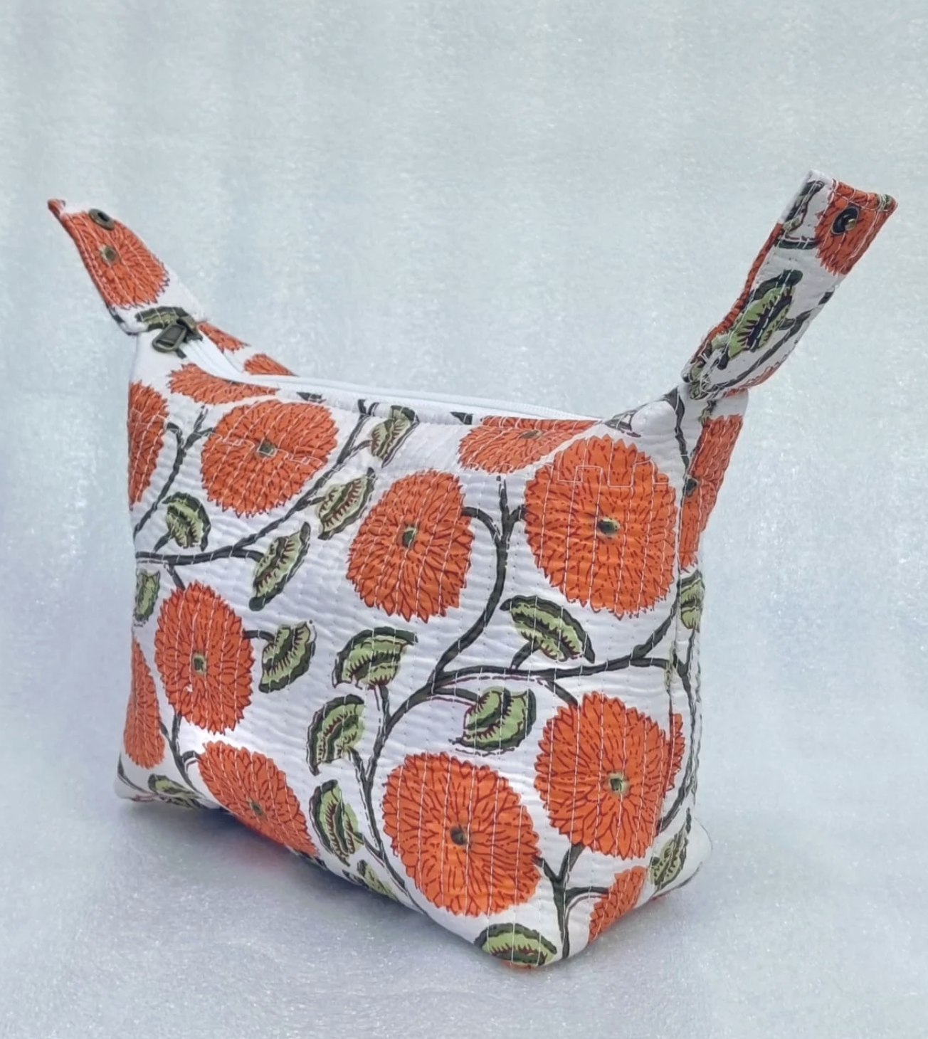 Orange Bloom Makeup Bag