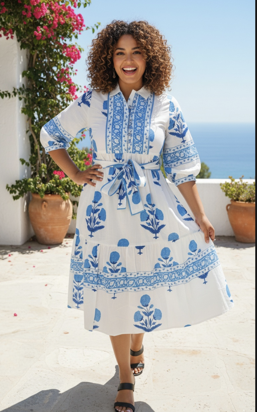 Gulaabi Hawa Block Printed Cotton Dress