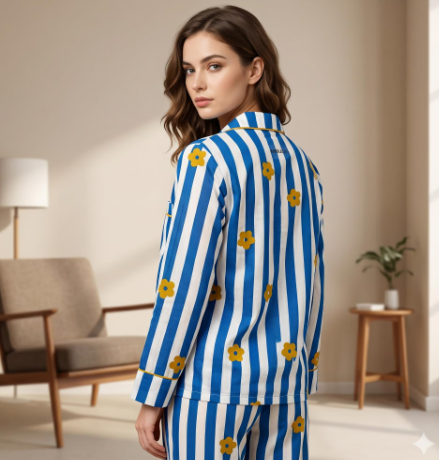Blue Daisy Floral PJ set