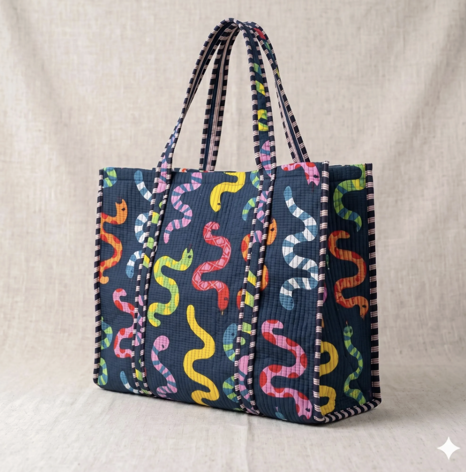 Midnight Sneaky Cotton Tote Bag
