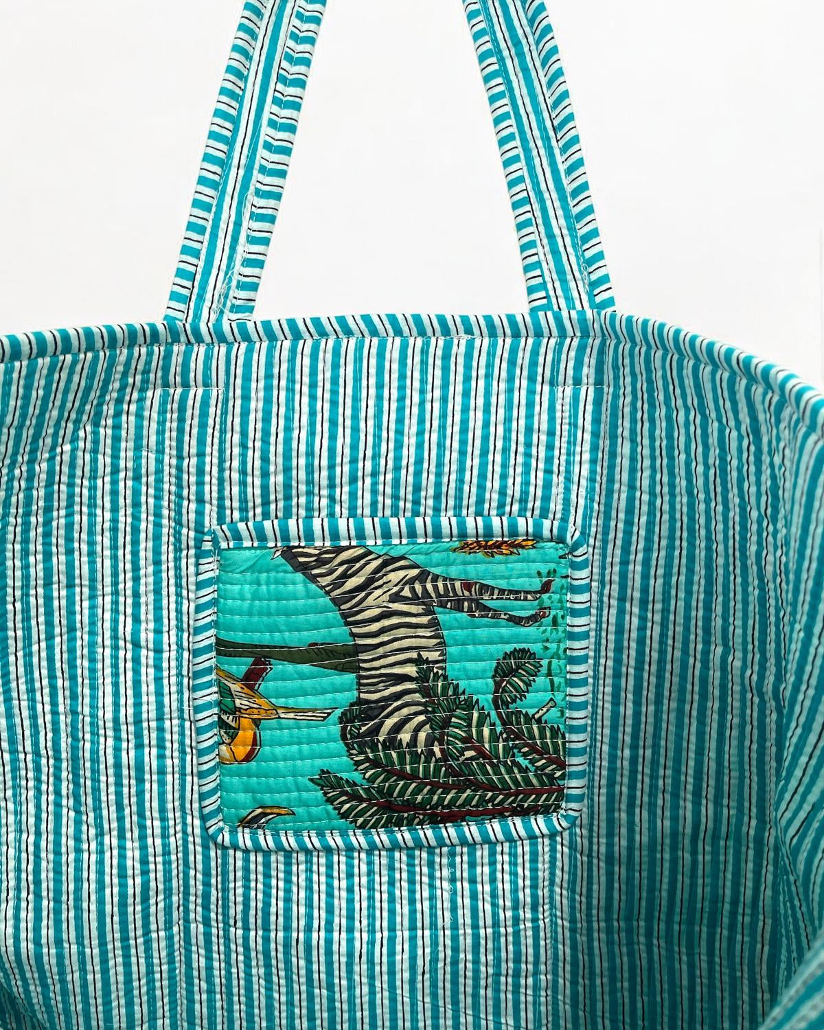 Handmade Block Printed Reversible Tote Bag