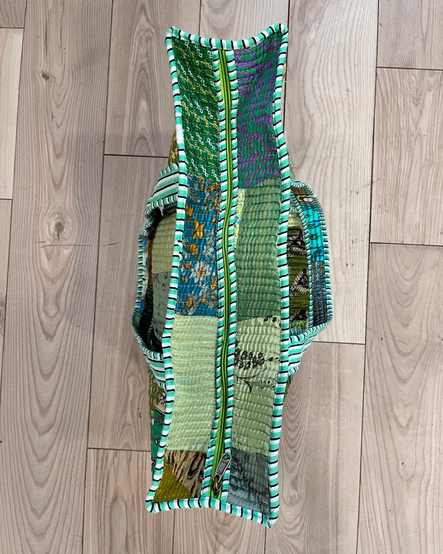 Green Patchwork Tote Bag
