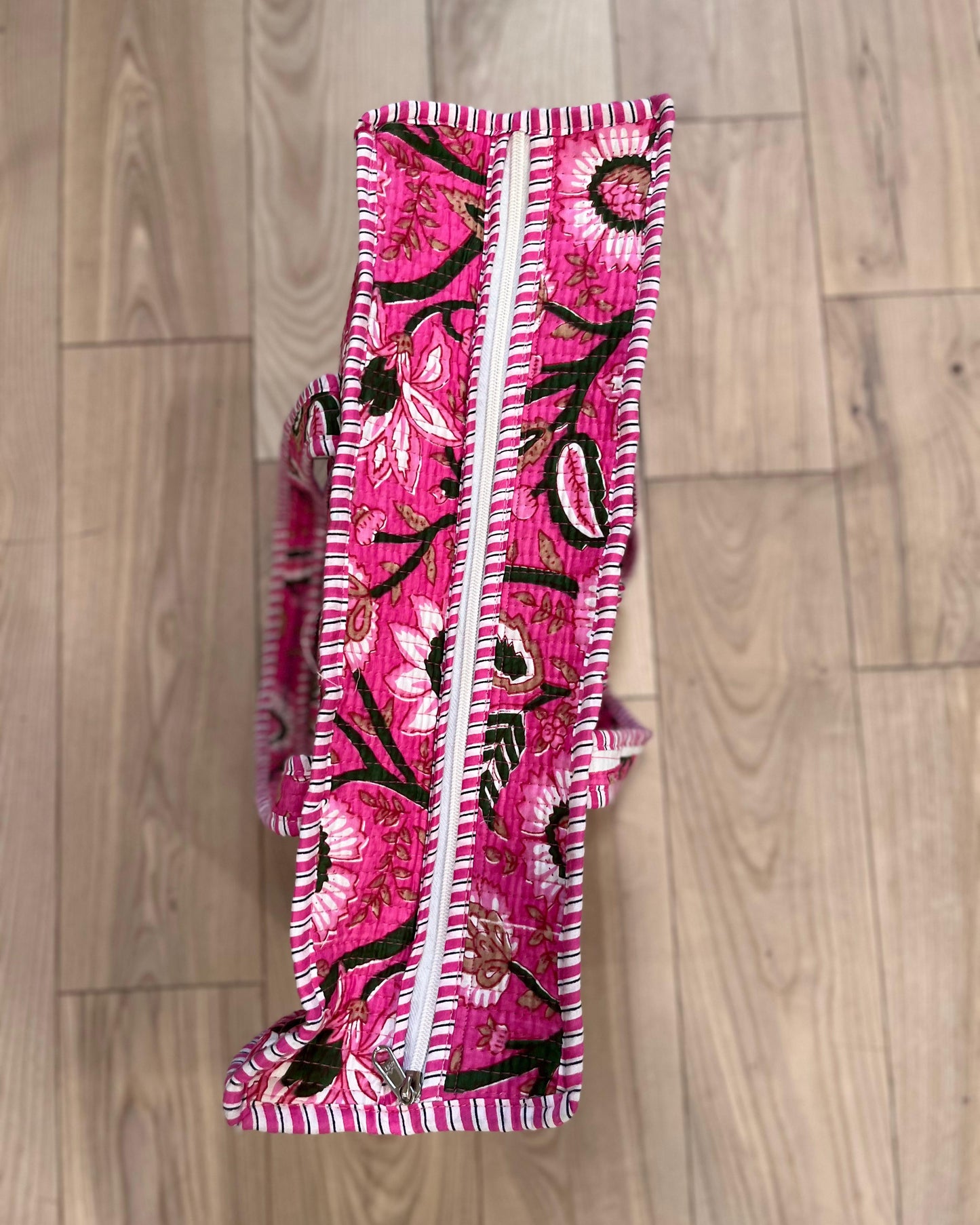 Pink Block Printed Tote Bag