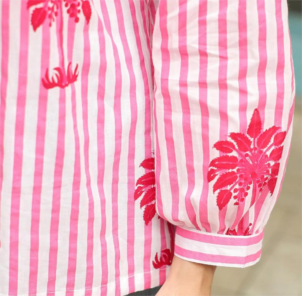 Pink Palm Tree Cotton Top