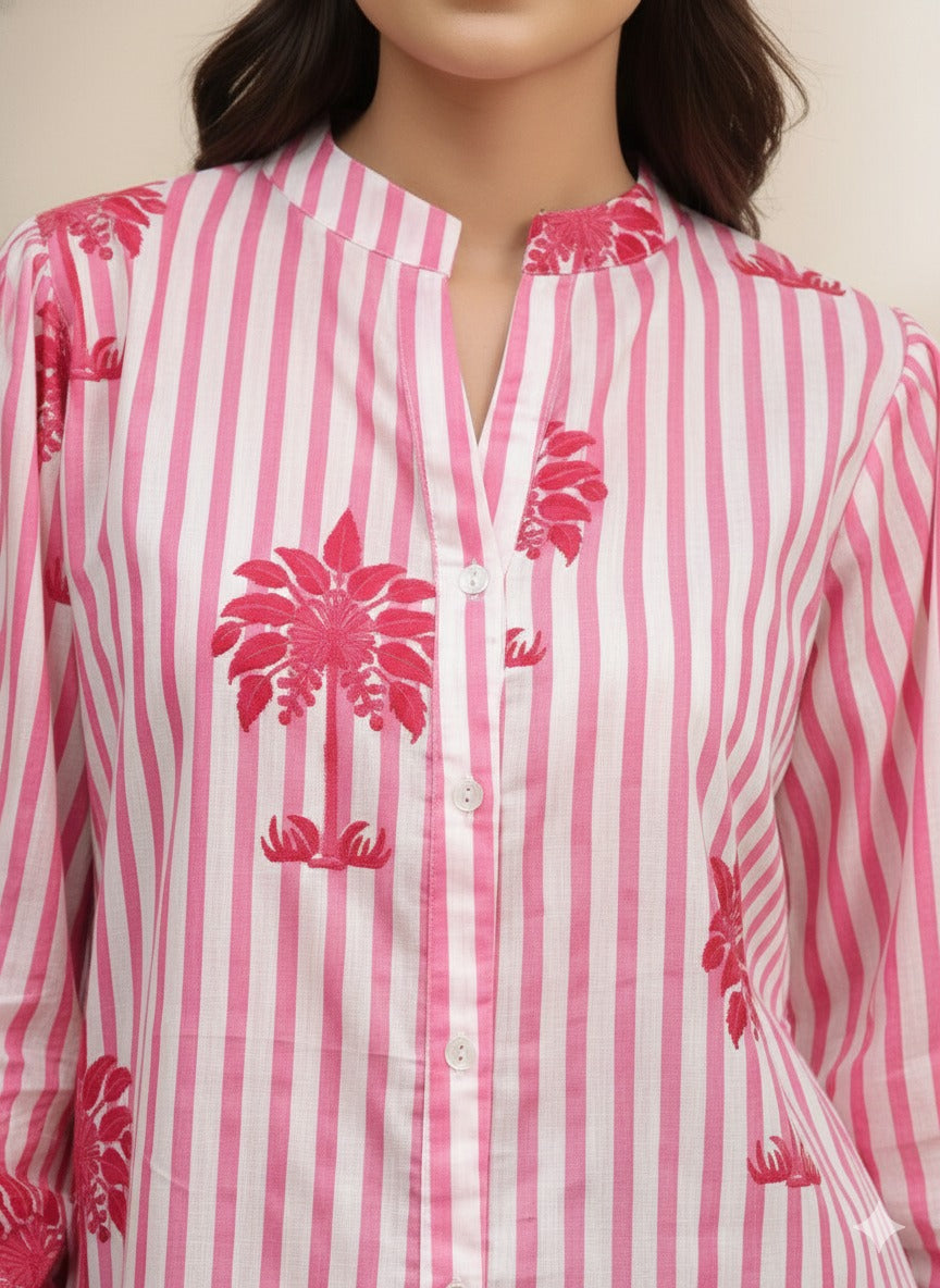 Pink Palm Tree Cotton Top