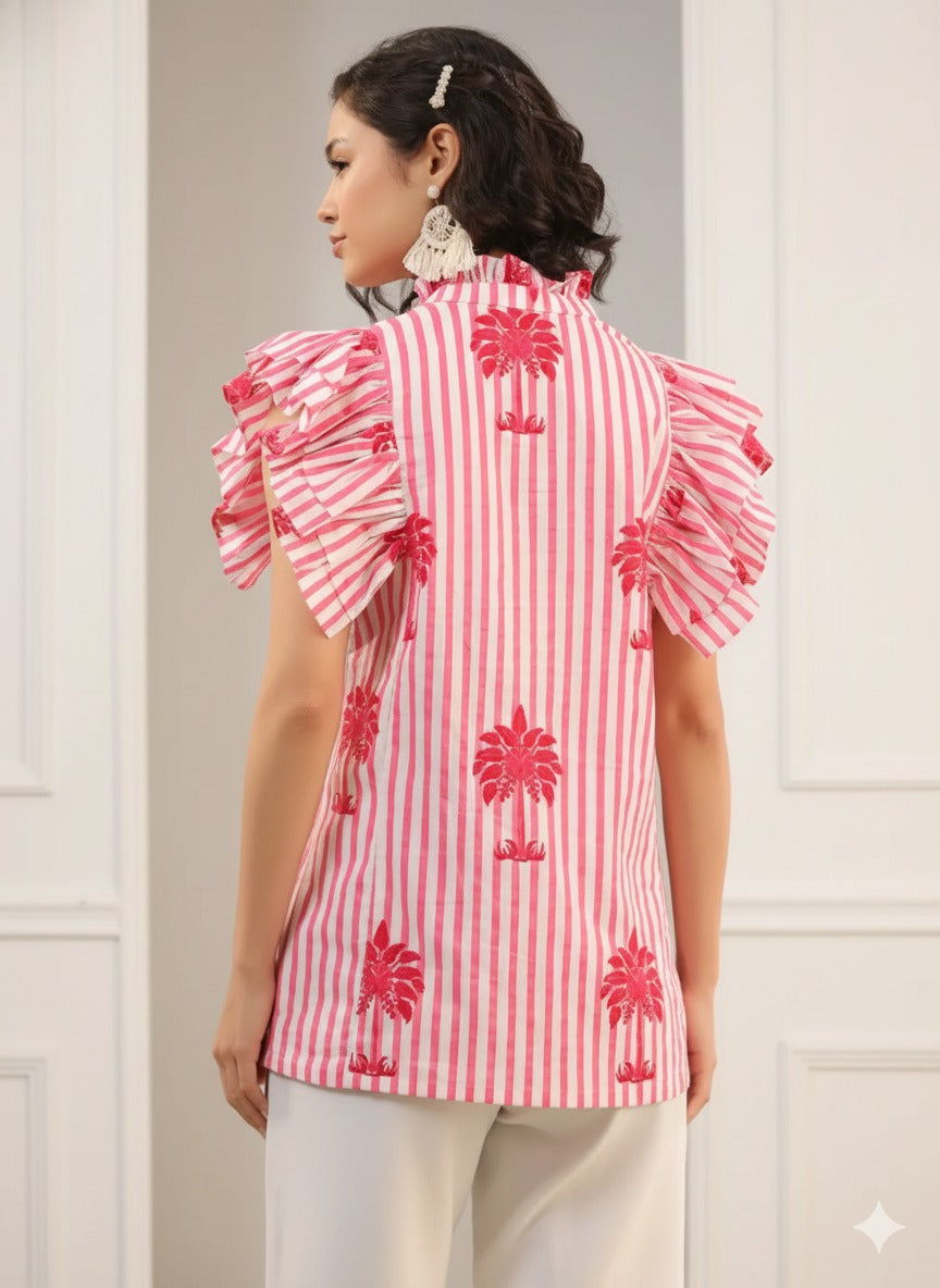 Fancy Palm Tree Cotton Top