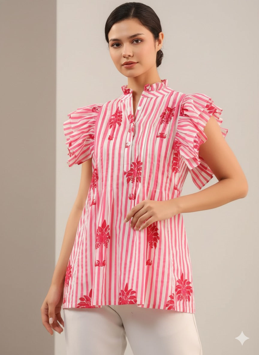 Fancy Palm Tree Cotton Top