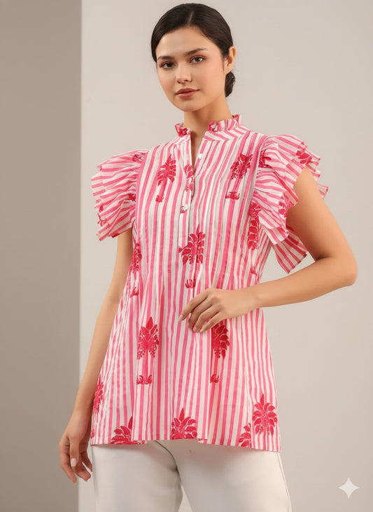 Fancy Palm Tree Cotton Top