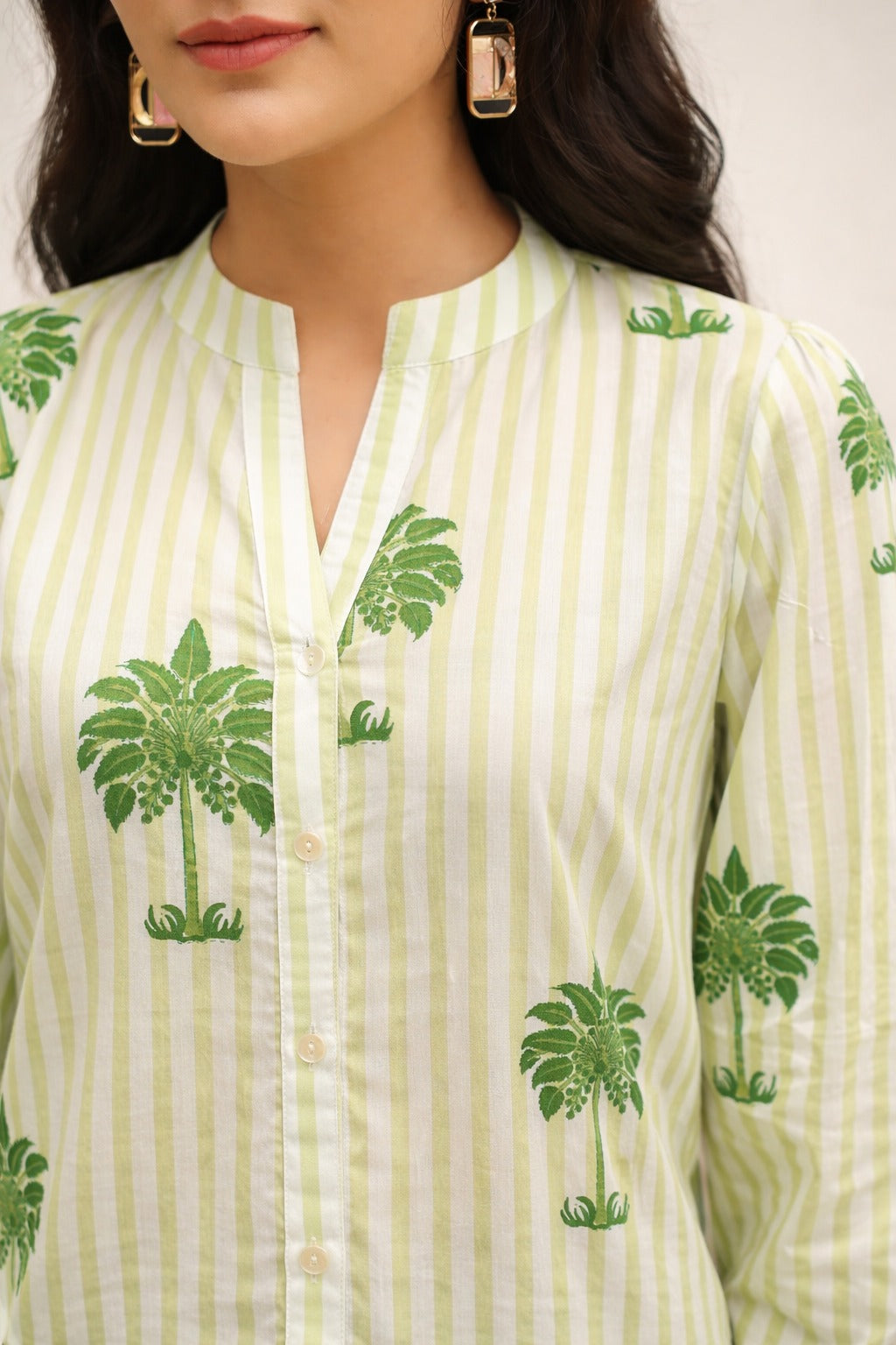 Green Palm Tree Cotton Top