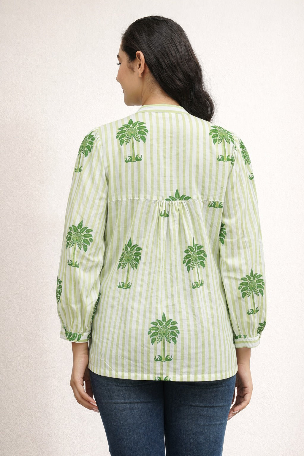 Green Palm Tree Cotton Top