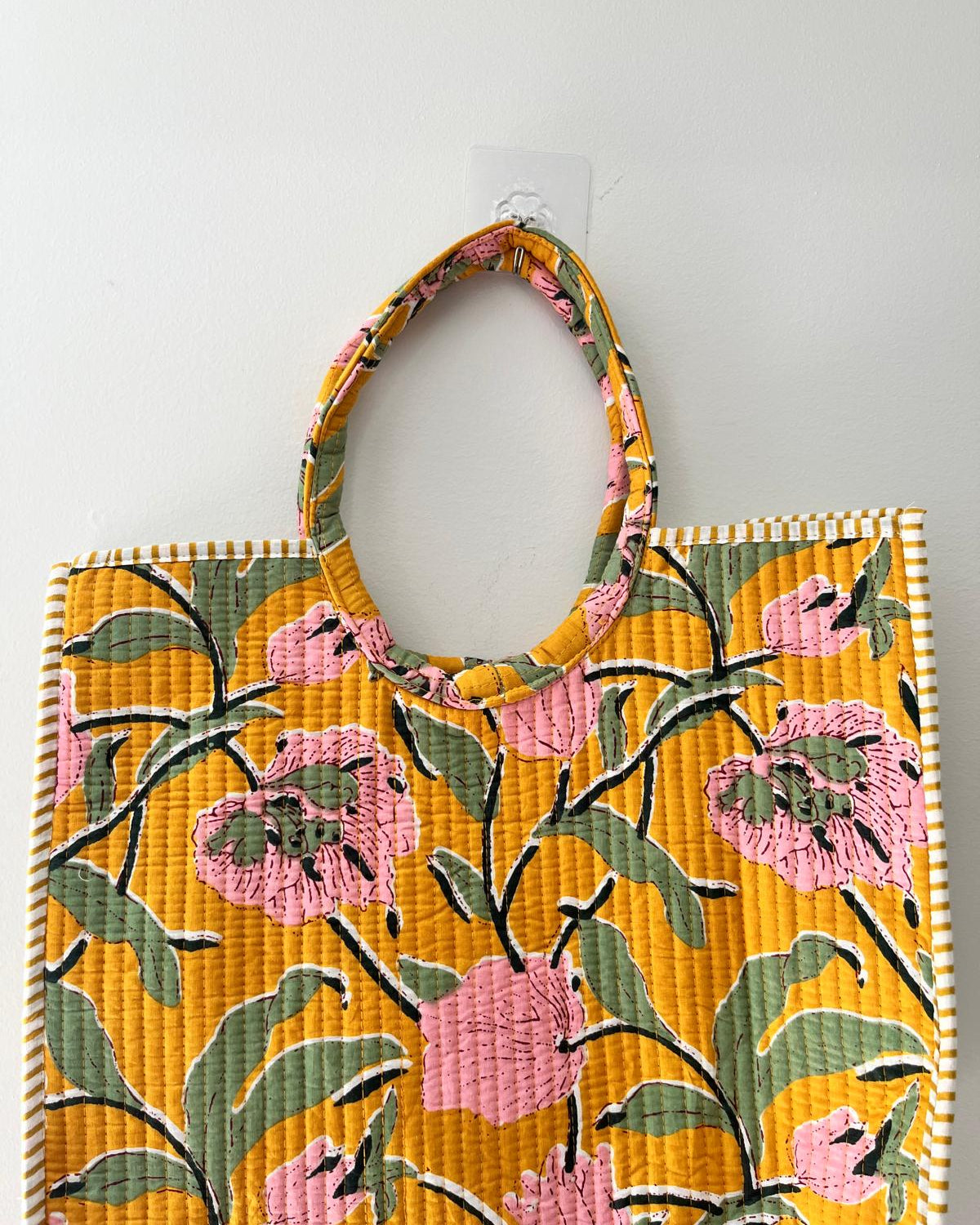 Yellow Mustard Floral Moon Bag