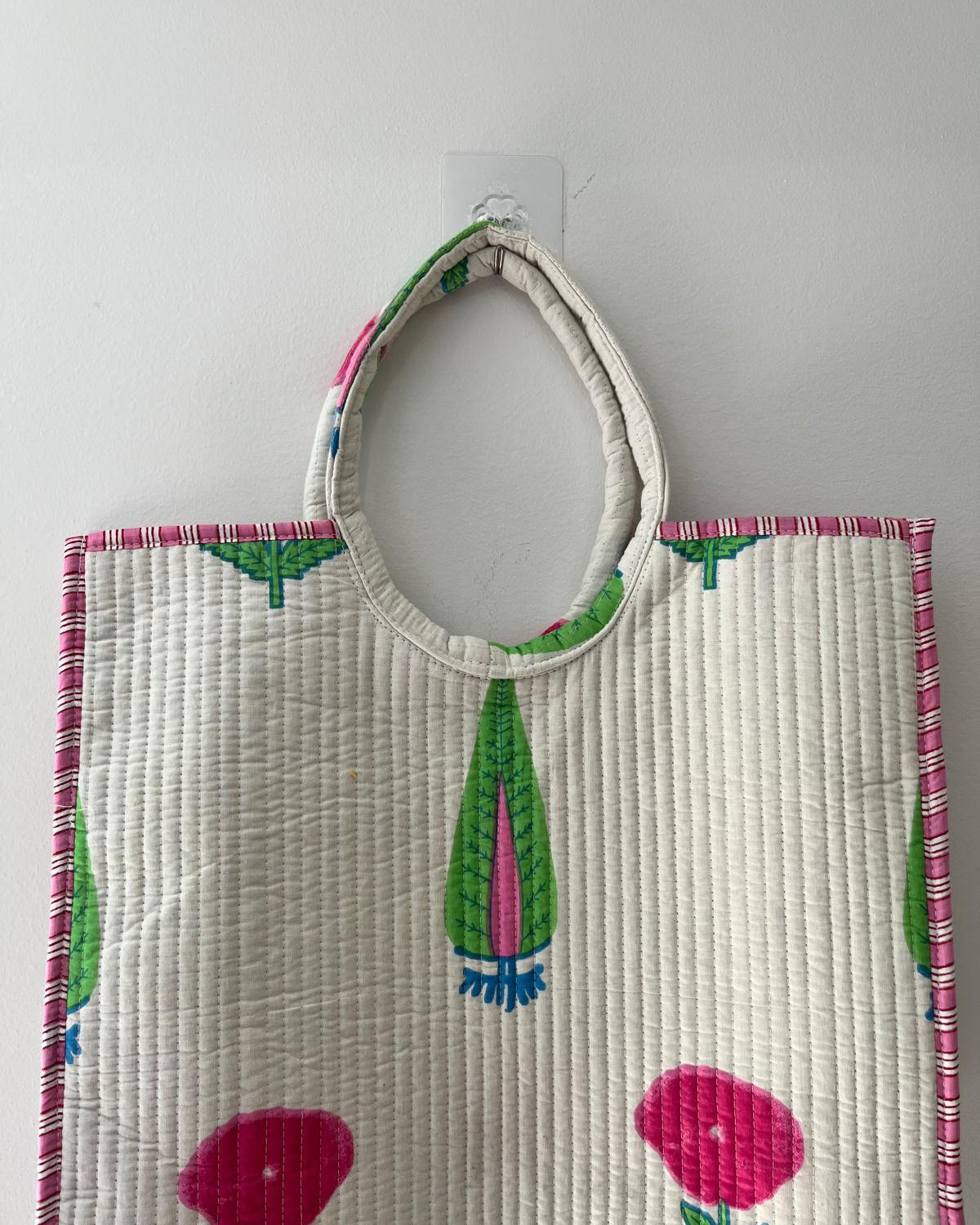 White Floral Moon Bag