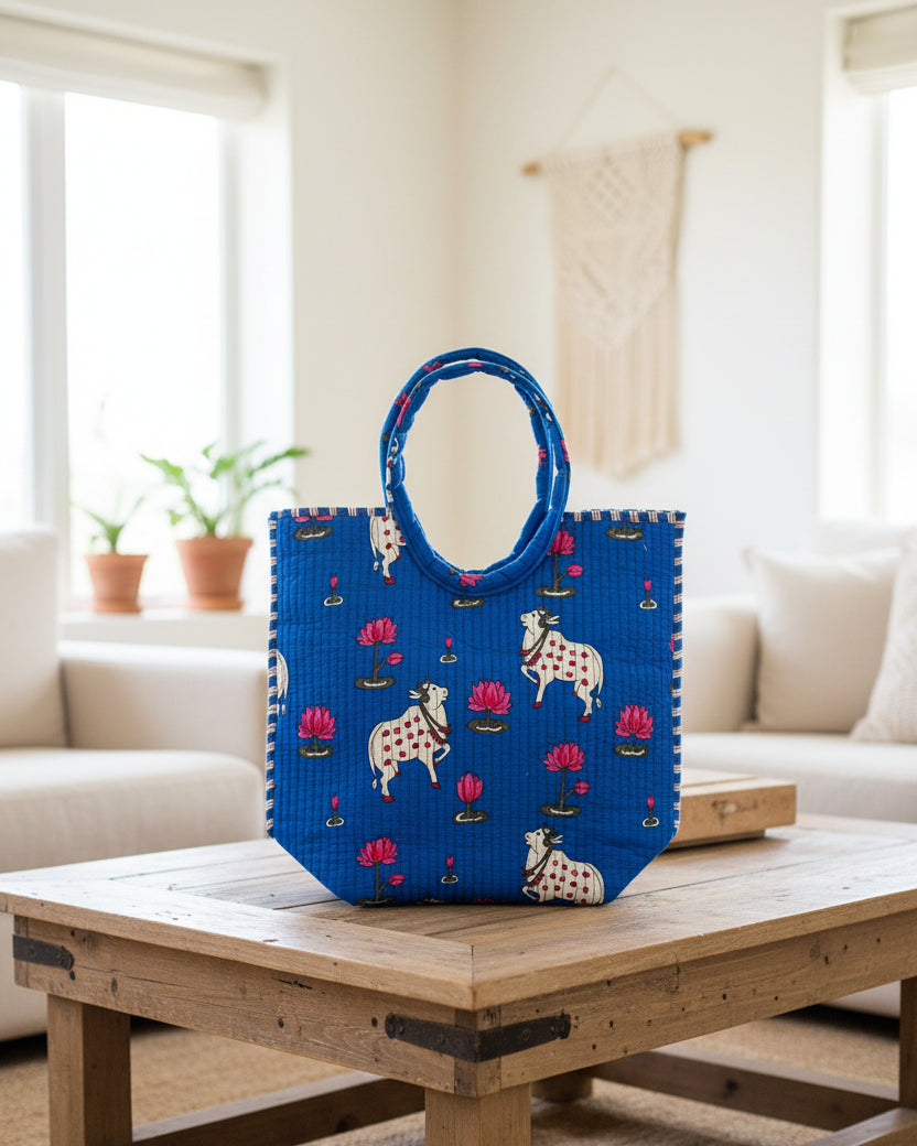 Baby Cow Printed Moon Bag