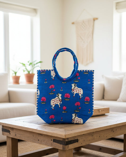 Baby Cow Printed Moon Bag