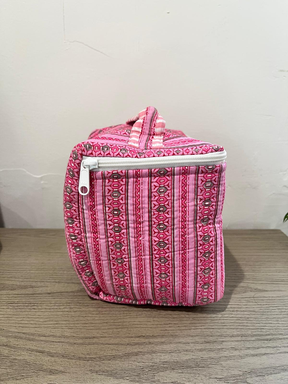 Classic Jaipuri Vintage Pink Print Vanity Bag