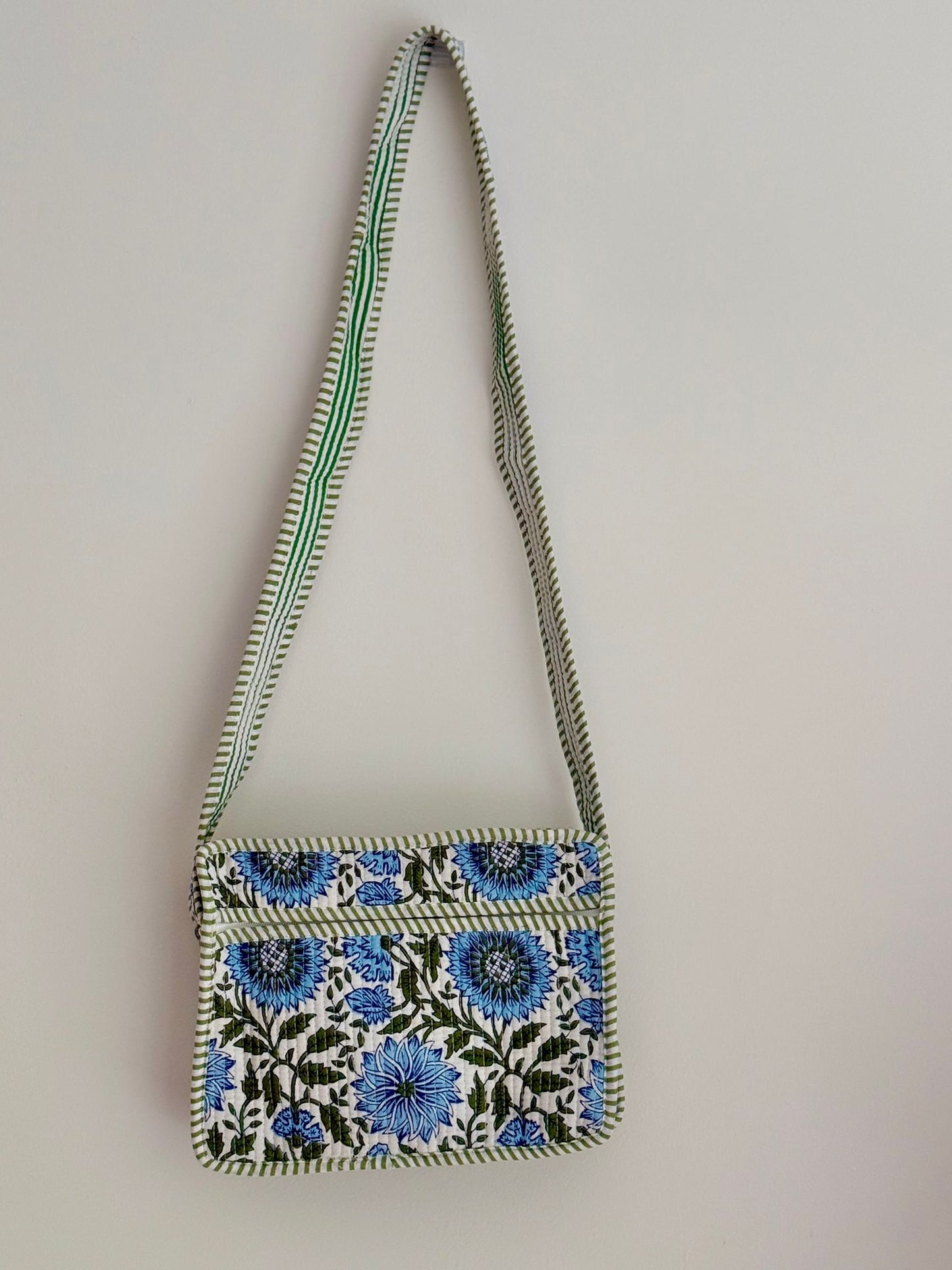 White Green Floral Sling Bag